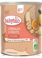 Bezmliečna kaša Vločky 3 ovocie s quinoou Babybio 220 g 220 g