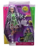 Barbie Extra LALKA Kurtka Szachownica Jasnoróżowe Włosy HHN10