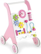 Viga Toys Tlačidlo Drevené Vzdelávacie Ružové Chodítko pre deti pink krúžky