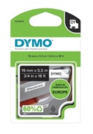 DYMO Taśma D1 - 19 mm x 5.5 m - POLIESTROWA TRWAŁA, czarny / biały S0718070