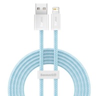 Kabel USB - Apple Lightning Baseus 2 m niebieski oplot 2,4A