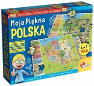 LISCIANI I'M A GENIUS MOJA PIĘKNA POLSKA puzzle dwustronne mapy POLSKI