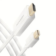 Kabel AXAGON mini DisplayPort - HDMI 1.4, 4K@30Hz, 1.8m, bílý