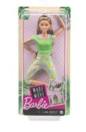 Barbie Bábika Made to Move Zelené oblečenie GXF05 brunetka gymnastka yoga
