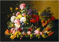 Puzzle Zátišie 1000 dielikov.Kvety a plody
