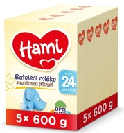 Hami 24+ mlieko pre batoľa s vanilkovou príchuťou 5x 600 g