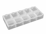 Plastový box organizér kazeta na korálky gombíky 6x13,2x2 cm
