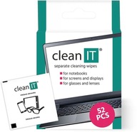 Vlhčené utierky na čistenie obrazoviek Clean IT 52 ks