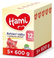 Hami 12+ mlieko pre batoľa s vanilkovou príchuťou 5x 600 g