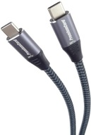 Kábel PremiumCord USB 3.2 Gen 1 USB-C samec - USB-C samec, bavlnené opletenie, 1m, ku31ct1