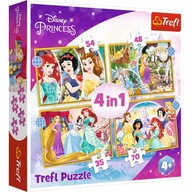 Puzzle 4w1 Disney księżniczki Szczęśliwy dzień TREFL 4+