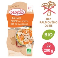 Obed Babybio Zelenina s morčacím mäsom a ryžou 2x200 g od 8. mesiaca 200 g