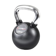 KGC20 UCHWYT CHROM OGUMOWANY KETTLEBELL ŻELIWNY STABILNY TRENINGOWY 20 KG