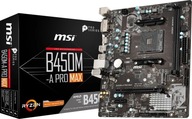 Płyta główna MSI B450M-A PRO MAX Micro ATX AMD AM4 DDR4 M.2 NVMe USB 3.1