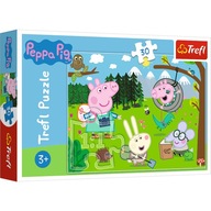 Puzzle 30 elementów. Świnka Peppa. Leśna wyprawa