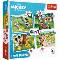 PUZZLE 4V1 SKLADAČKA Myšiak Mickey MICKEY MOUSE MINIE PLUTO DISNEY 4+ TREFL