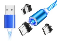 Aptel USB kábel - USB Type-C / microUSB / Lightning 1 m kék