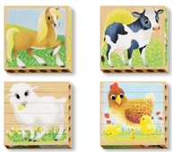 Štyri puzzle zvieratká Fattoria Farm Animals