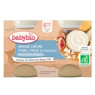 Obed BabyBio ekologická figovo-hrušková desiata z kozieho mlieka 2 x 130 g