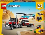LEGO Creator 3v1 31146 - Nákladné auto s plošinou a vrtuľníkom