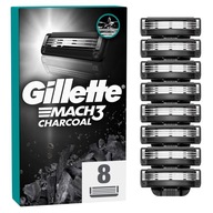 Gillette Mach3 Charcoal Náhradné čepele do strojčeka pre mužov 8 ks