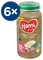 Príkrm Hami Brokolica s hovädzím mäsom, ryžou a cuketou 12+, 6 x 250 g od
