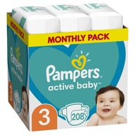 Plienky Pampers Active Baby Veľkosť 3 208 ks