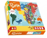 Puzzle 300el. Mapa świata + Kolorowanka 6423 Oliwia Kurowska, Kuba Kurowski
