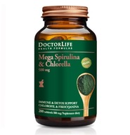 Doctor Life Mega Spirulina and Chlorella 500mg suplement diety 200 tabletek