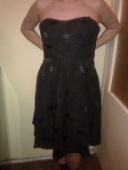 ŚWIETNA CZARNA SUKIENKA WIECZOROWA NEXT ,ŚLUB r.40