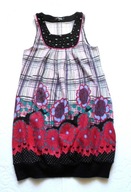 TSEGA SUKIENKA DZIANINA BOMBKA KWIATY KRATKA S/M