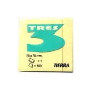 Karteczki samoprzylepne 75x75 100 sztuk żółte