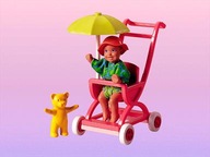 LEGO SCALA belville friends niemowlak wózek spacerówka parasolka miś