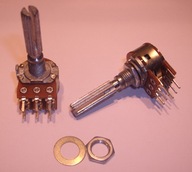 POTENCJOMETR OBROTOWY STEREO.RÓŻNE WART.Oś 30mm