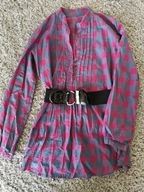 Bluzeczka w kratkę z paskiem M