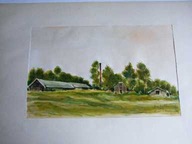 AKWARELA KODEŃ NAD BUGIEM 1982 R