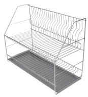 OCIEKACZ DO NACZYŃ SUSZARKA STOJĄCA DWUPOZIOMOWA SREBRNA PRIMPOL