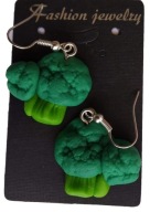 KOLCZYKI Z MODELINY BROKUŁY WARZYWA BROKULA FIMO