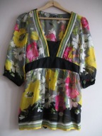 WAREHOUSE JEDWABNA TUNIKA w kwiaty 38-40