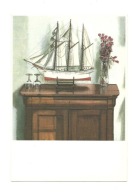 Pocztówka - H. Berserik, Model żaglowca na szafce