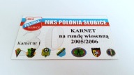 karnet POLONIA Słubice 2005 (woj. lubuskie)
