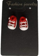 KOLCZYKI Z MODELINY TRAMPKI CONVERSE RED SZTYFTY