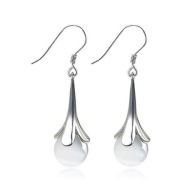 Kolczyki małe akrylowe -perłowa kulka