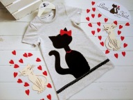 Sukienka dresowa Pani Kot szara czarny kotek 122