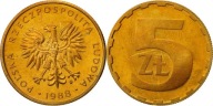 5 zł złotych 1988 mennicze st. 1