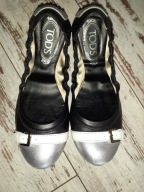 TOD'S bal fibbietta black/silver SKÓRA CAŁE 37