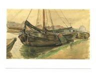 Pocztówka - Piet Mondrian, Zacumowane barki ...
