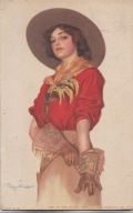 PIĘKNA KOWBOYKA RĘKAWICE KAPELUSZ MIMOZA 1915