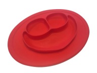Silikonowy talerzyk z przegródkami czerwony BLW