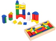 KLOCKI DREWNIANE - UKŁADANKA DREWNIANA 26 elementów DLA DZIECI ZABAWKA